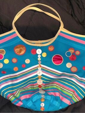 Women’s Tianni turquoise bag with embroidery detail